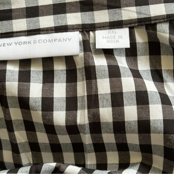 NEW YORK & COMPANY PLAID HIGH-LOW SHIRT - Picture 7 of 12